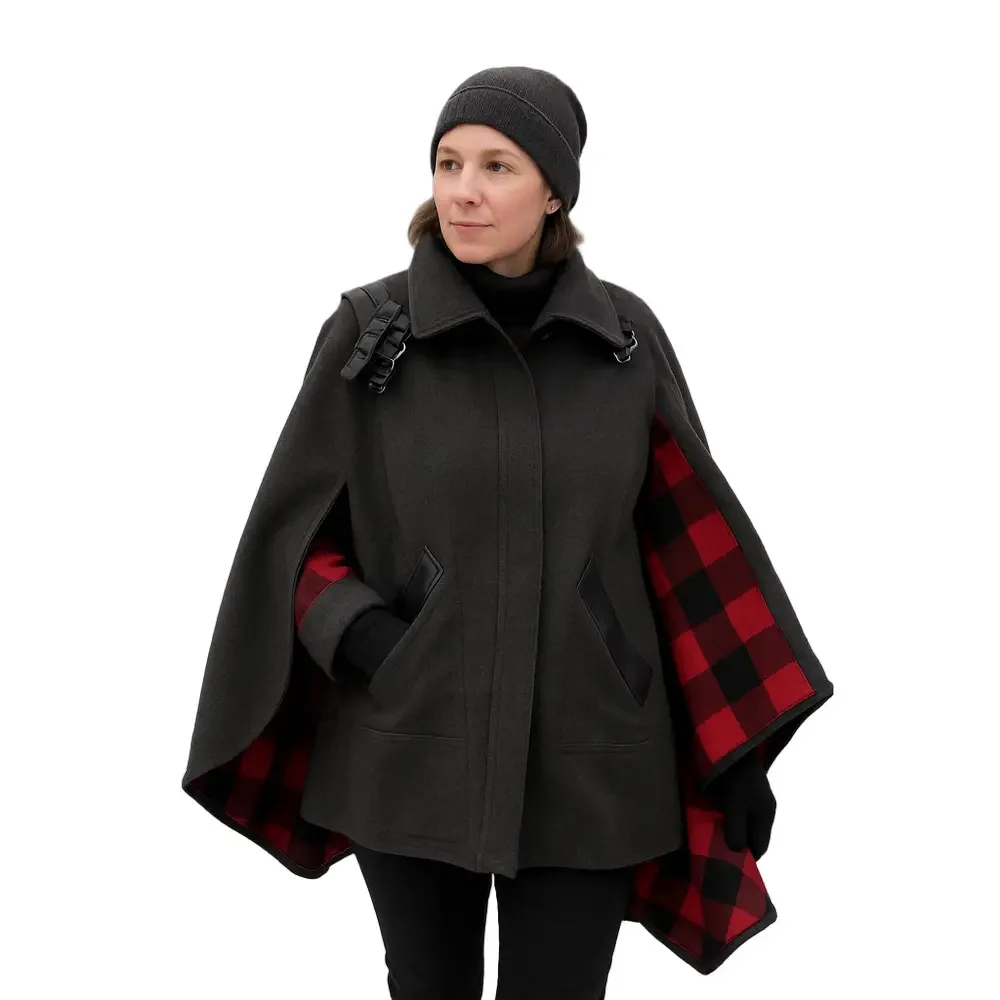 COACH CAPE w/DETACHABLE HOOD Wm Sz XS/S, RN 132154, Black Oversized NEW
